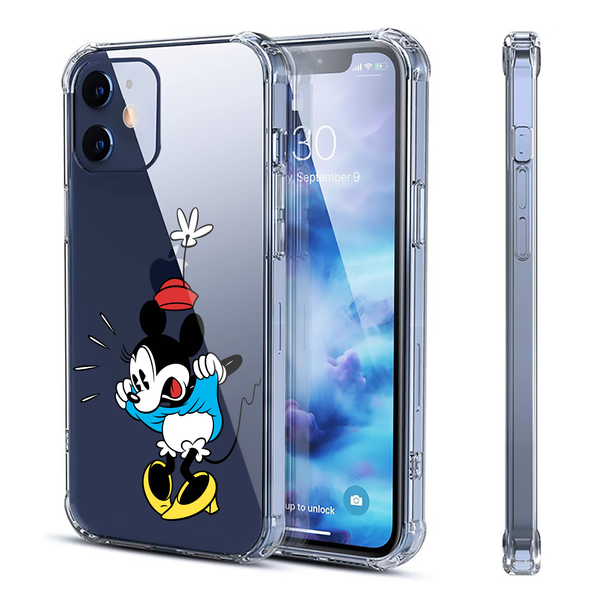 （画像用） ミッキーマウス Mickey Mouse 【iPhone 12シリーズ対応】透明スマホケース（クリアソフトケース）